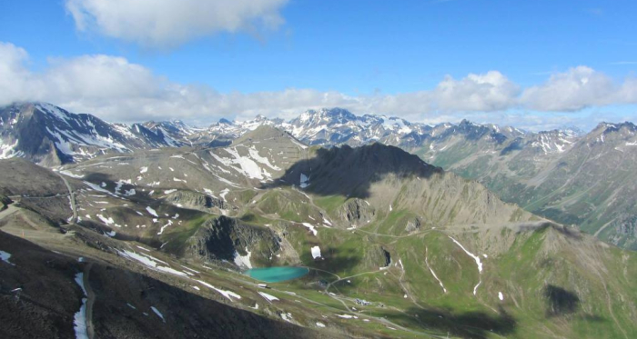Ironbike, Grenzgrat zum Salaaser Kopf mit Aussicht ins Paznaun