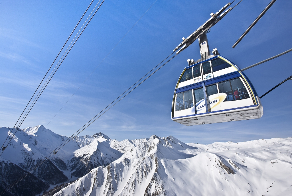 Doppelstockbahn im Skiegbiet Samnaun