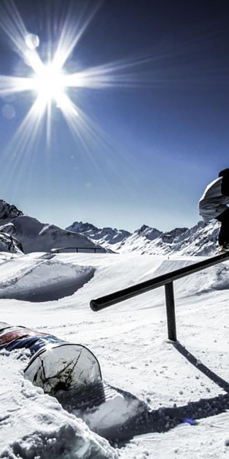 Gleichgewicht testen in Snowpark Ischgl