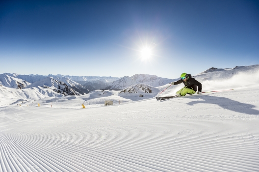 Skifahren in Samnaun.