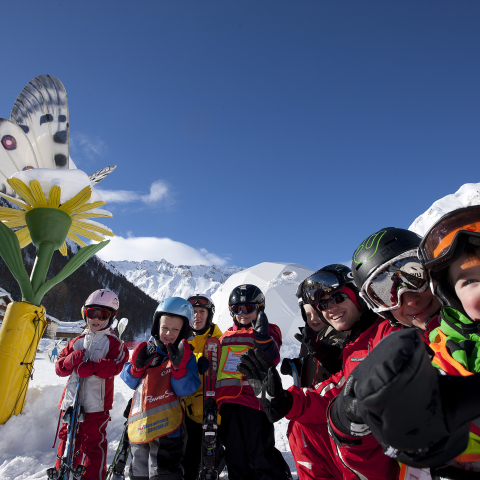 Kinderland im Samnaun Skigebiet.