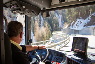 Mario Heis auf der Fahrt von Samnaun nach Martina