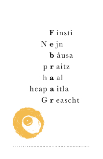 Kalenderblatt Monat Februar