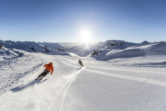 Grenzenloses Skivergnügen in der Silvretta Ski-Arena. Grenzenloses Skivergnügen in Samnaun.