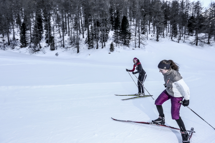 Langlaufen in Samnaun, Schweiz. Langlaufen in Samnaun, Schweiz.
