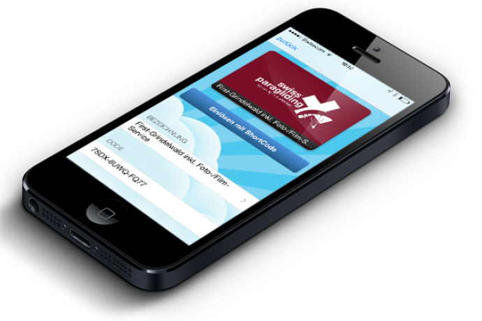 voucher2mobile-App: Den Gutschein immer dabei haben.