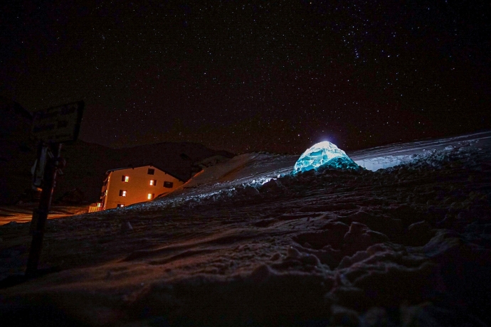 Heidelberger Hütte in der Nacht