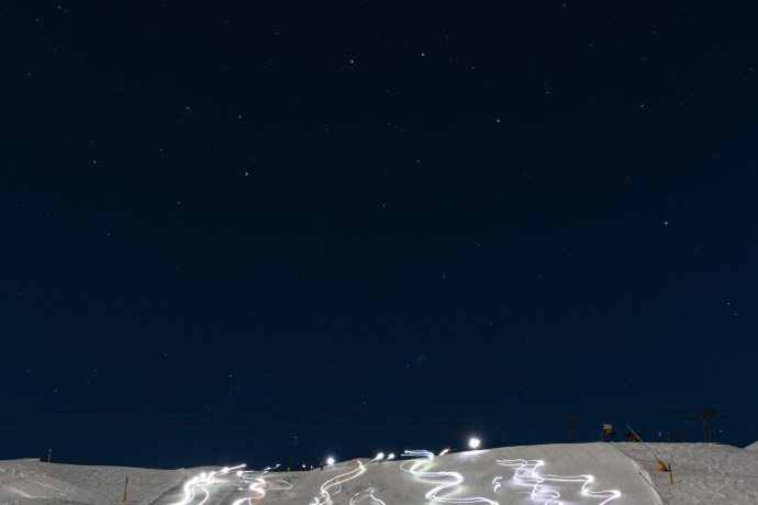 Mondschein Skifahren Vollmond Samnaun Winter Nacht Sterne Nachtskifahren Sternenhimmel