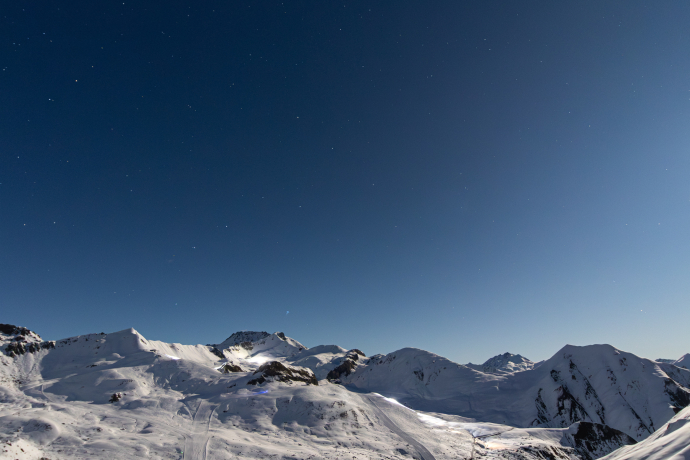 Mondschein Skifahren Vollmond Samnaun Winter Nacht Sterne Nachtskifahren Sternenhimmel