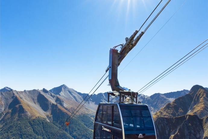 Die neue Twinliner Kabine kurz vor dem Berg.