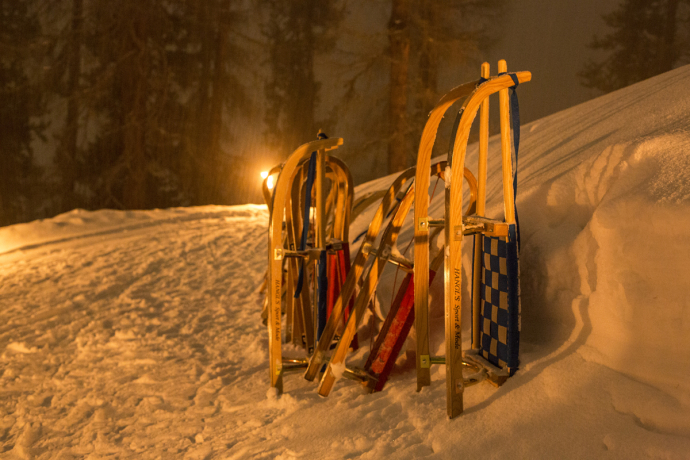Nachtschlitteln in Samnaun Nachtschlitteln in Samnaun
