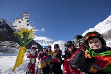 Kinderland im Samnaun Skigebiet.